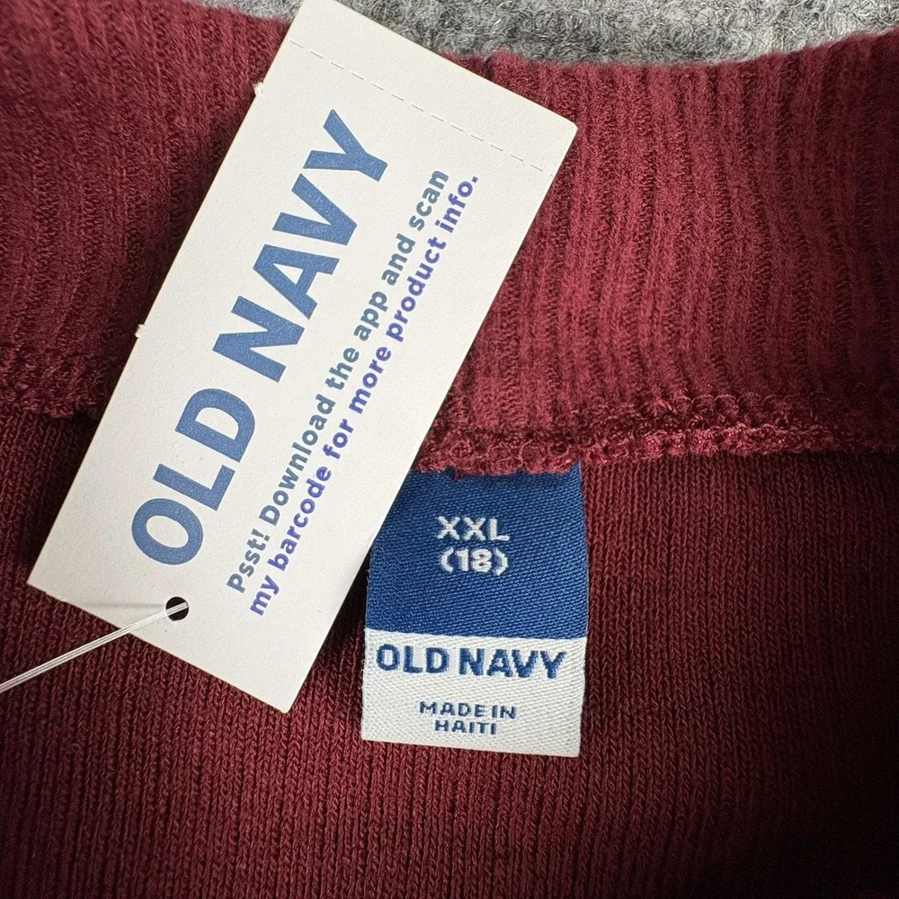 Old Navy Dress Girls XXL 18 Red Ribbed Knit A-Line Long Sleeve NWT